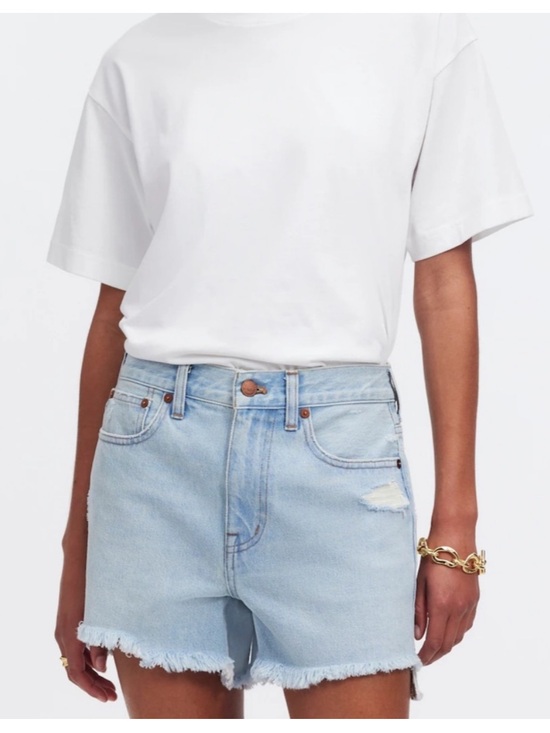 Madewell Pants - Madewell Relaxed Mid-Length Denim Shorts in Wengler Wash:
Step-Hem Edition 27